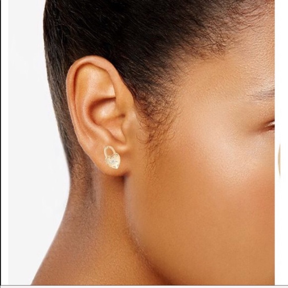 Michael Kors Gold Heart Earrings - Picture 4 of 5